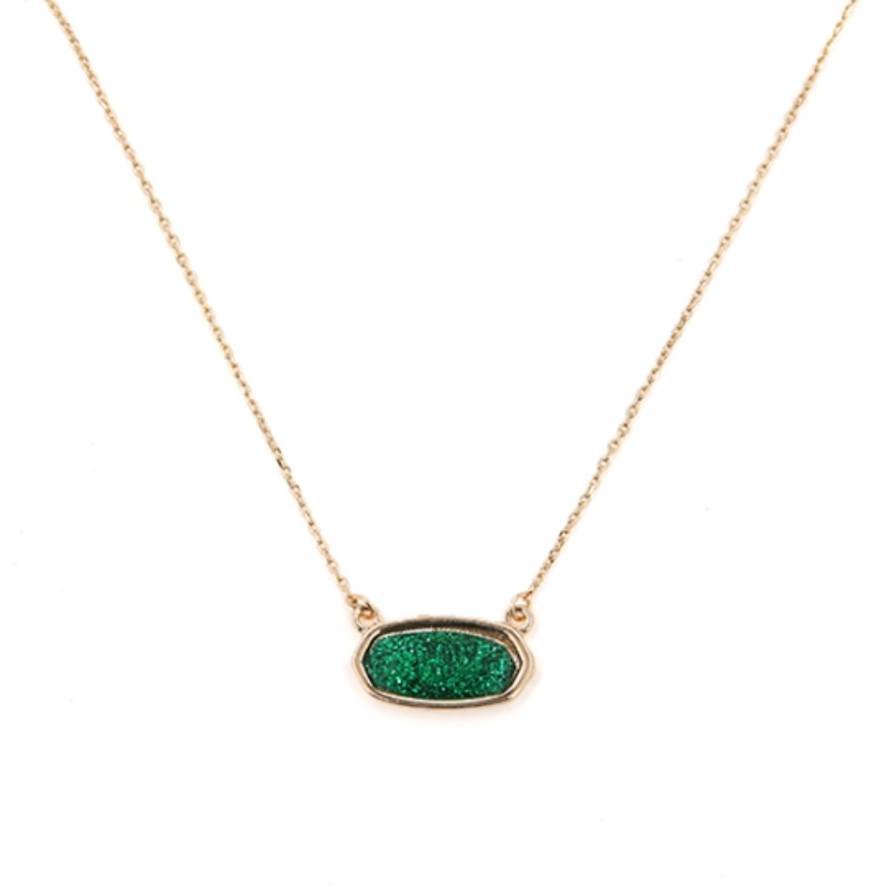 Green Sparkle Hex Necklace